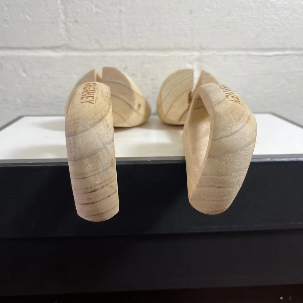Cheaney Wood Shoe Trees Natural‎ Split Toe Gold Tone Hardware Size L UK 10 – 11